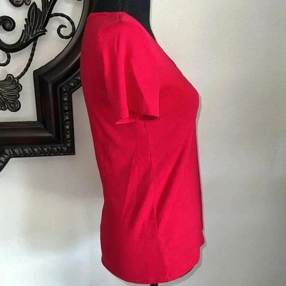 Tommy Hilfiger Women’s Favorite V-Neck Short Sleeve Red T-Shirt Medium - Picture 8 of 16